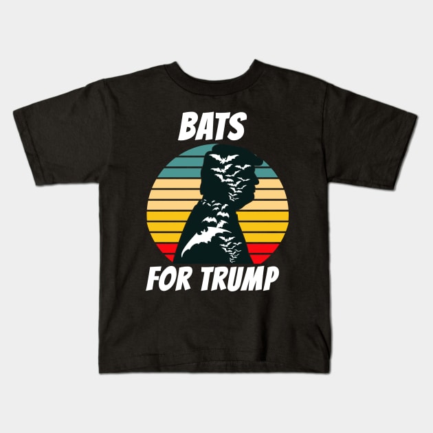 Vintage Trump Halloween Bat Kids T-Shirt by coloringiship